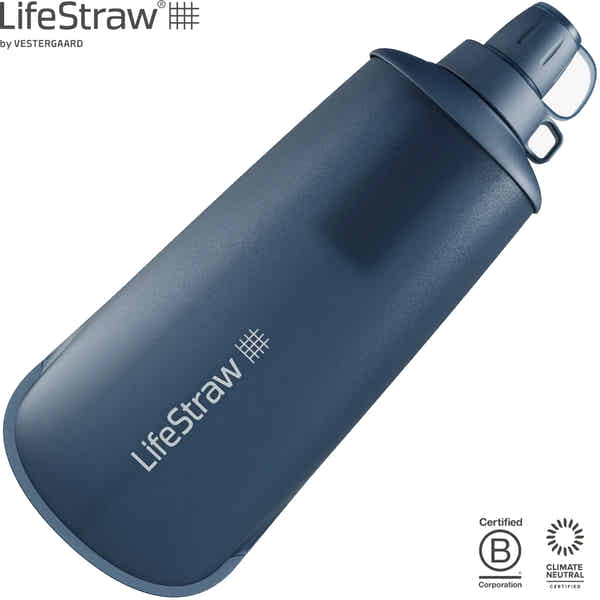 LifeStraw Peak Series Faltbare Quetschflasche – 1 L, Für Unterwegs LifeStraw 1L Trinkflasche