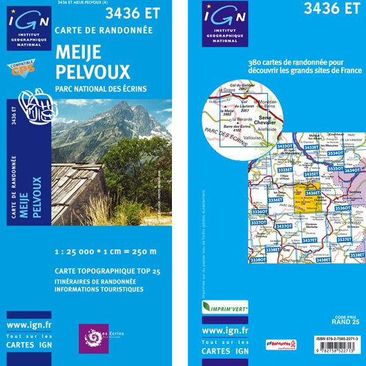 Institut Geographique National Meije - Pelvoux 3436ET