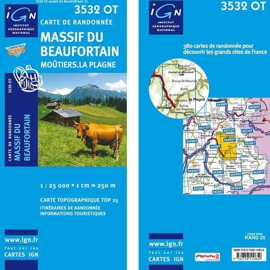 Institut Geographique National Massif du Beaufortin, La Plagne 3532OT