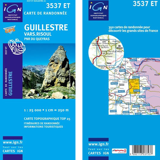 Institut Geographique National Guillestre-Vars-Risoul 3537ET