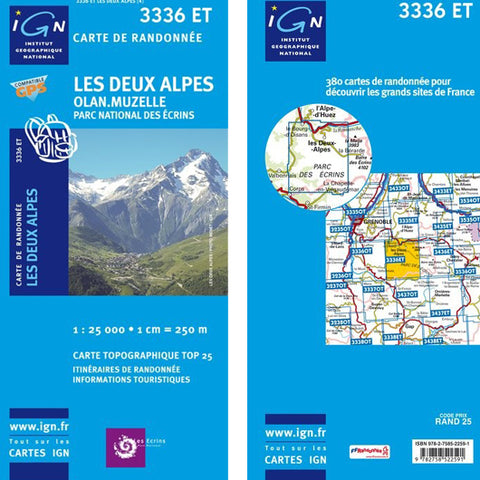 Institut Geographique National Les Deux-Alpes-Olan Muzelle 3336ET