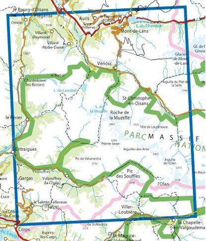 Institut Geographique National - Les Deux-Alpes-Olan Muzelle 3336ET